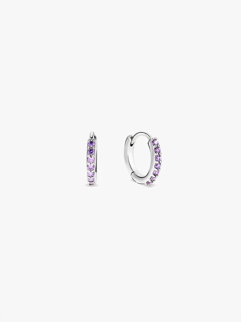 Classic Pave Purple Crystal Huggies