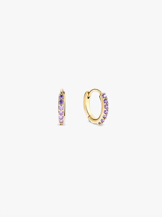 Classic Pave Purple Crystal Huggies