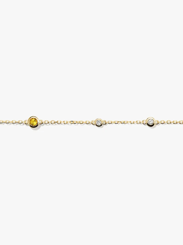 Citrine & Sapphire Station Bracelet